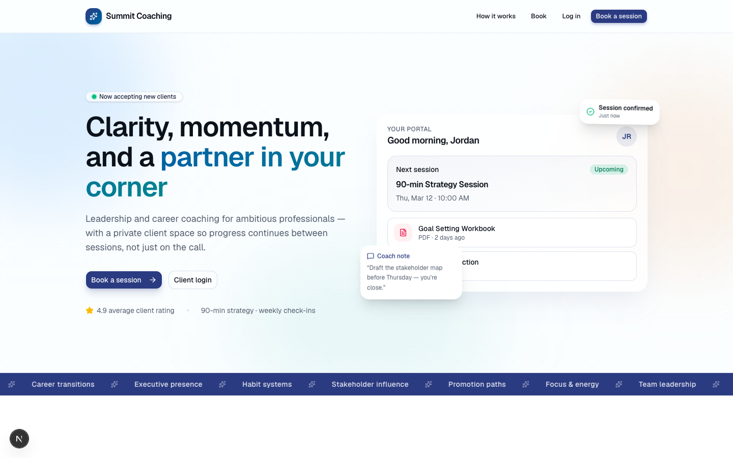 Summit Coaching marketing site